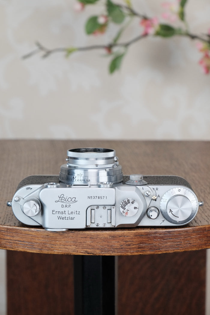 1942 LEITZ LEICA IIIc “stepper”, Desirable WWII model with red shutter curtains, CLA'd, Freshly Serviced! - Leitz- Petrakla Classic Cameras