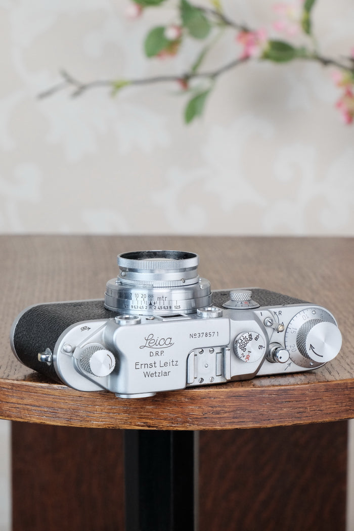 1942 LEITZ LEICA IIIc “stepper”, Desirable WWII model with red shutter curtains, CLA'd, Freshly Serviced! - Leitz- Petrakla Classic Cameras