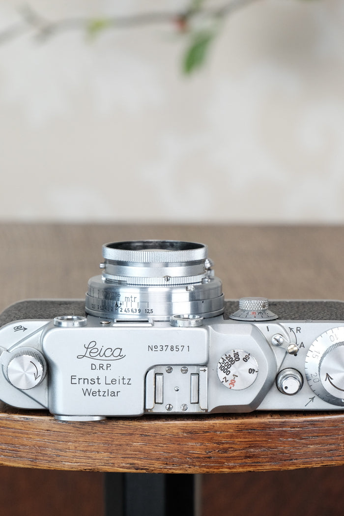 1942 LEITZ LEICA IIIc “stepper”, Desirable WWII model with red shutter curtains, CLA'd, Freshly Serviced! - Leitz- Petrakla Classic Cameras