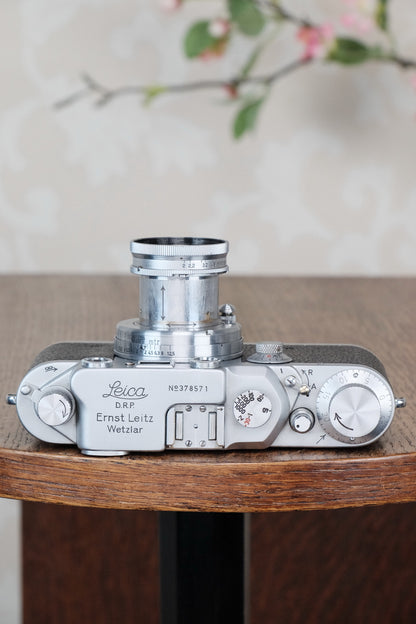 1942 LEITZ LEICA IIIc “stepper”, Desirable WWII model with red shutter curtains, CLA'd, Freshly Serviced! - Leitz- Petrakla Classic Cameras