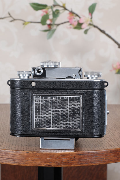 Excellent! 1936 chrome Certo Dollina II, 35mm Rangefinder camera, Freshly Serviced, CLA’d