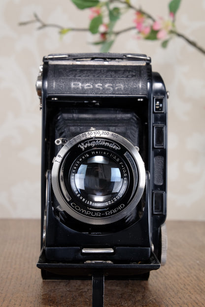 1936 Voigtlander Bessa Rangefinder with HELIAR LENS! 6x9, Freshly Serviced, CLA'd.