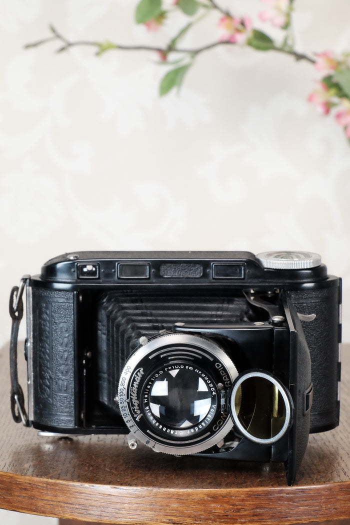 1935 Voigtlander Bessa Rangefinder with HELIAR LENS! 6x9, Freshly Serviced, CLA'd. - Voigtlander- Petrakla Classic Cameras