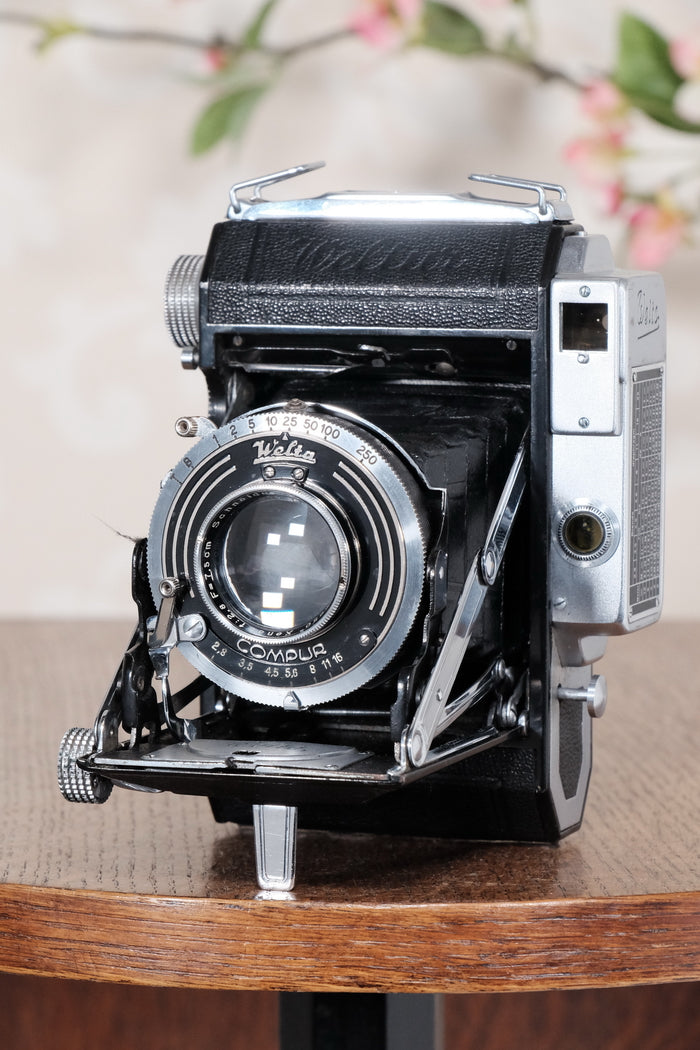 1937 WELTA WELTUR, CLA’d 6x6 Medium format, Coupled Rangefinder Camera, FRESHLY SERVICED! - Welta- Petrakla Classic Cameras