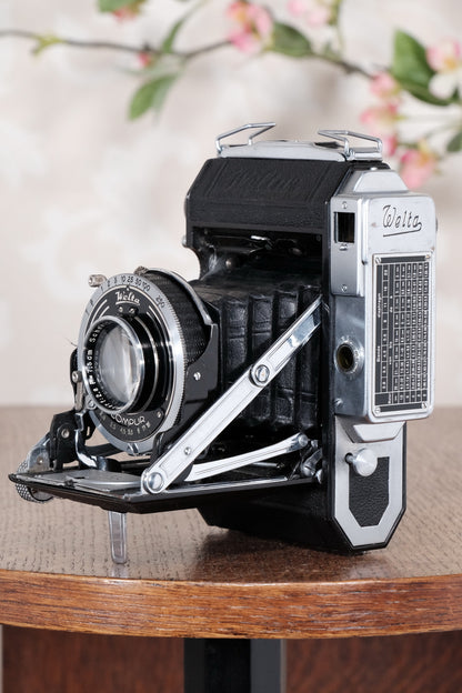 1937 WELTA WELTUR, CLA’d 6x6 Medium format, Coupled Rangefinder Camera, FRESHLY SERVICED! - Welta- Petrakla Classic Cameras