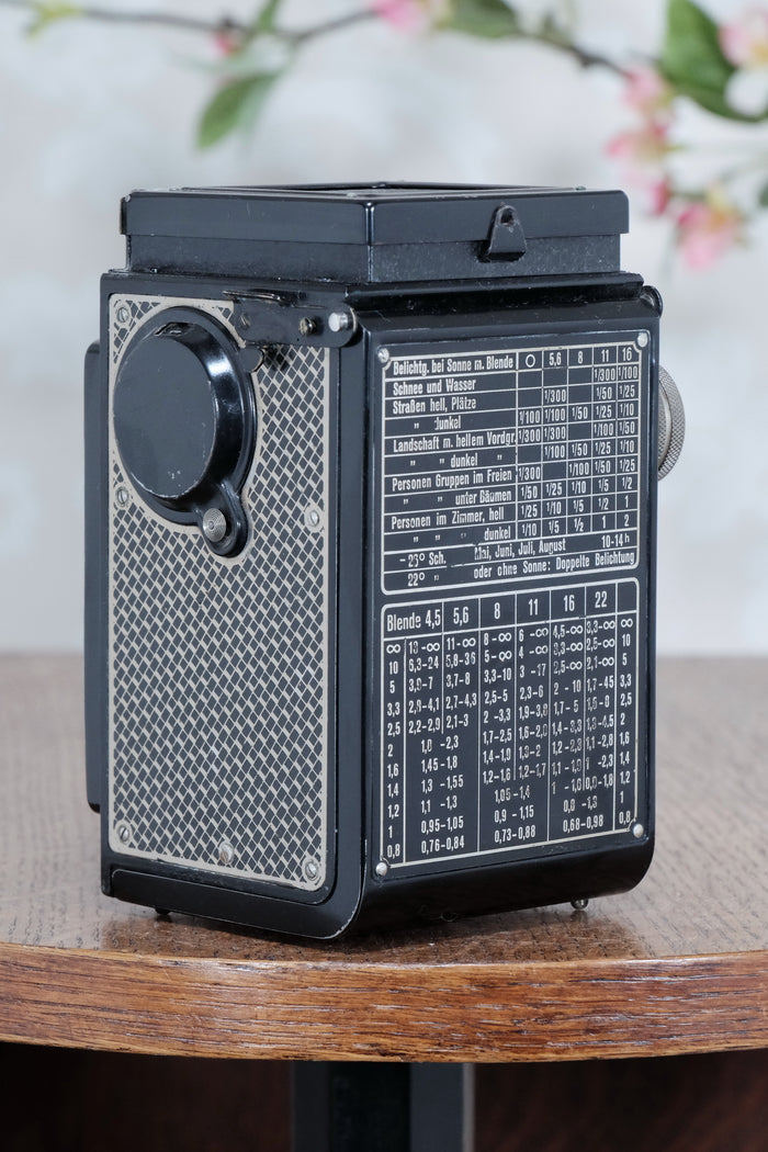 1935 Art-Deco Nickel-plated Rolleicord  CLA's, Freshly Serviced! - Frank & Heidecke- Petrakla Classic Cameras