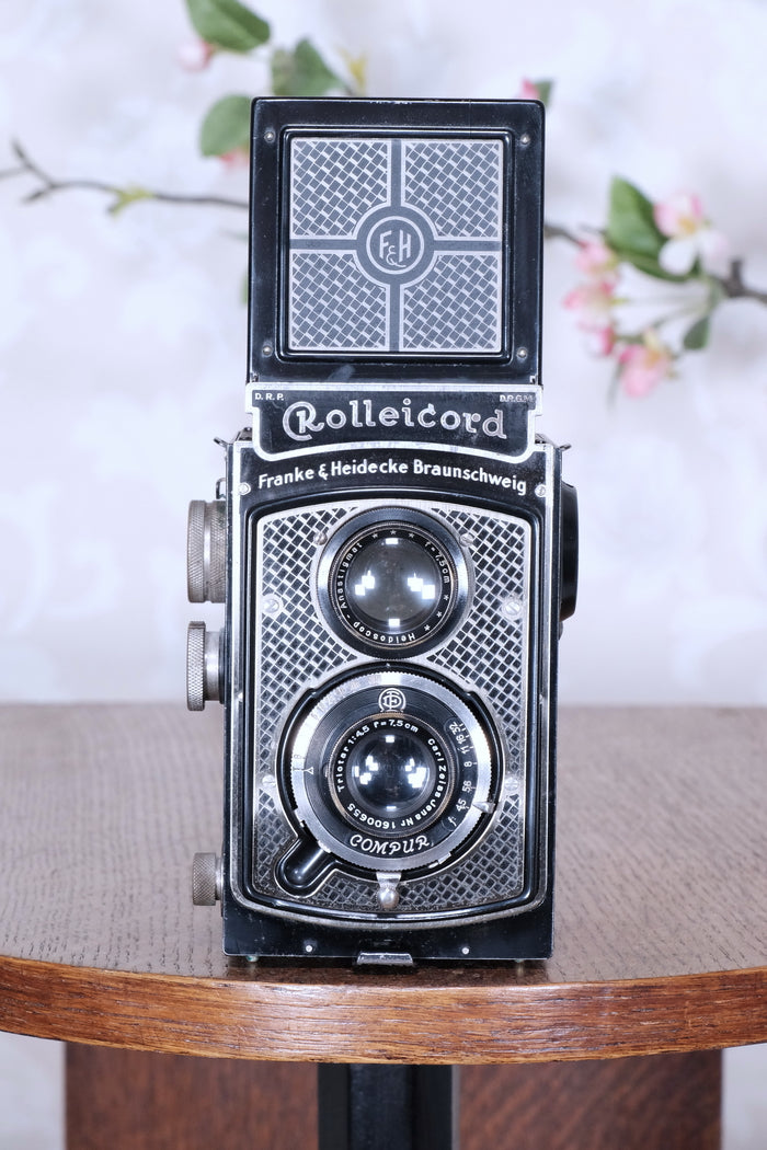 1935 Art-Deco Nickel-plated Rolleicord  CLA's, Freshly Serviced! - Frank & Heidecke- Petrakla Classic Cameras