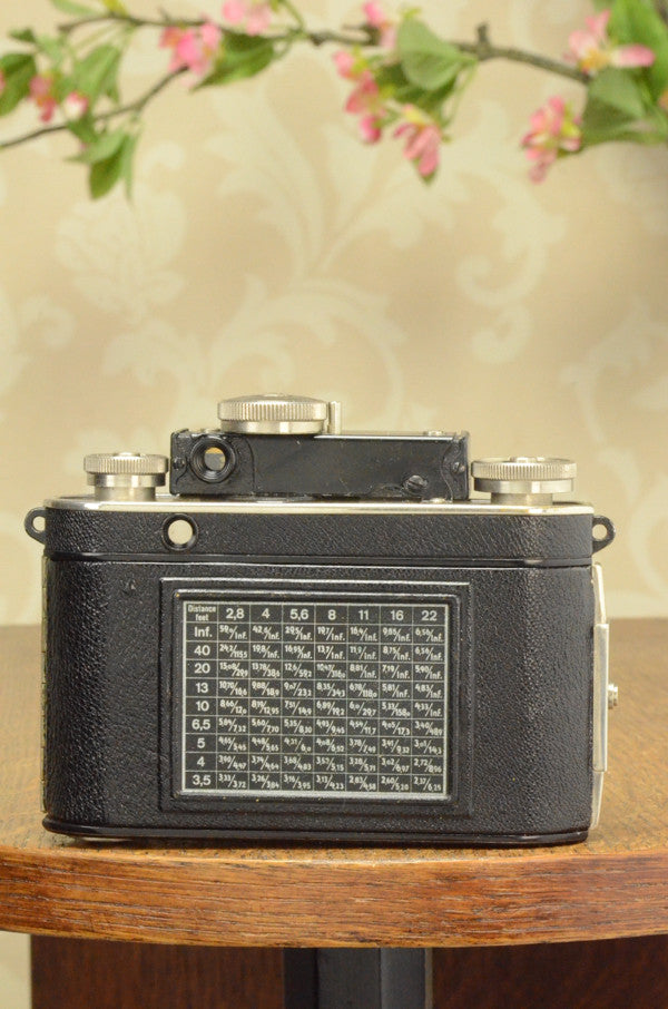 SUPERB! 1937 Certo Dollina II, 35mm coupled rangefinder camera, CLA’d - Certo- Petrakla Classic Cameras