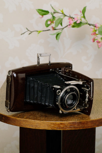 SUPERB! Rare 1935 Ebner 6x9 Brown Bakelite Art Deco Camera, CLA‘d - Ebner- Petrakla Classic Cameras