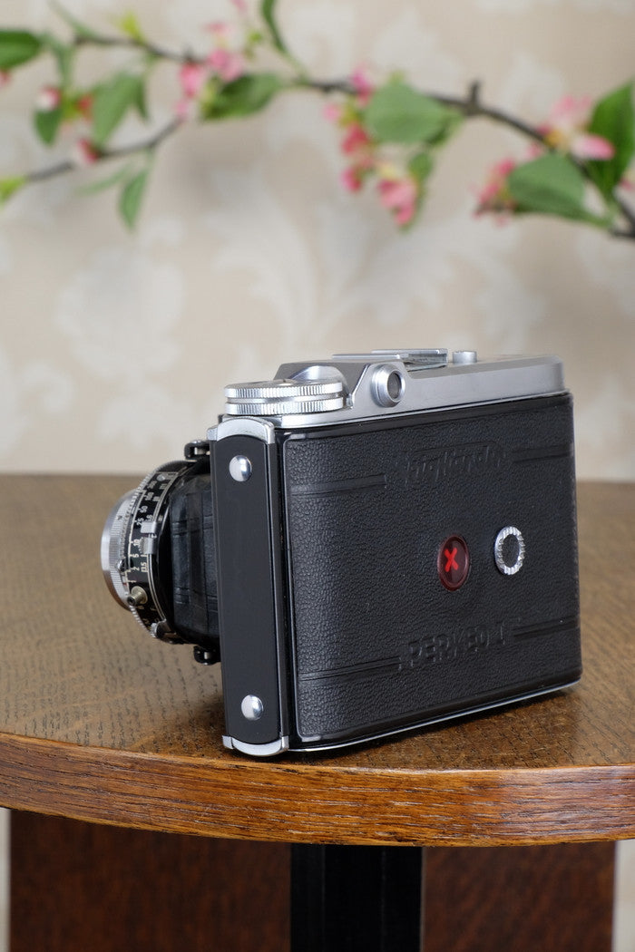 Near Mint! 1952 6x6 Voigtlander Perkeo with desirable Coated Color-Skopar Lens, CLA’d, Freshly Serviced - Voigtlander- Petrakla Classic Cameras