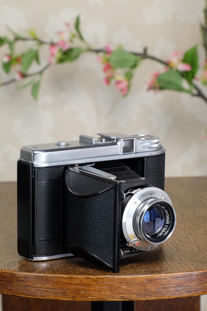 Near Mint! 1952 6x6 Voigtlander Perkeo with desirable Coated Color-Skopar Lens, CLA’d, Freshly Serviced - Voigtlander- Petrakla Classic Cameras