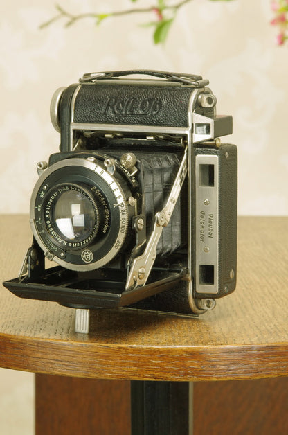 1939 PLAUBEL ROLL-OP! 6x4.5 COUPLED RANGEFINDER CAMERA. CLA’d, Freshly Serviced! - Plaubel- Petrakla Classic Cameras