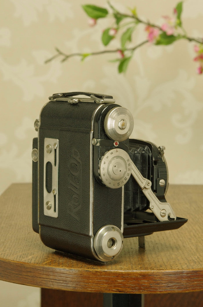 1939 PLAUBEL ROLL-OP! 6x4.5 COUPLED RANGEFINDER CAMERA. CLA’d, Freshly Serviced! - Plaubel- Petrakla Classic Cameras