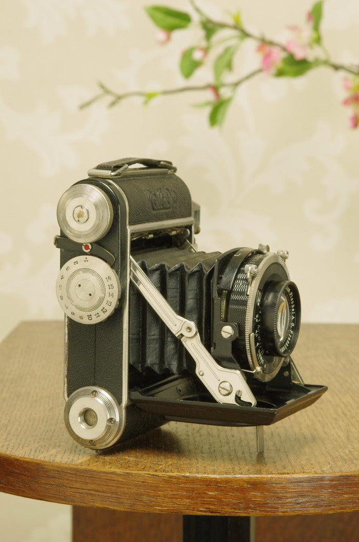 1939 PLAUBEL ROLL-OP! 6x4.5 COUPLED RANGEFINDER CAMERA. CLA’d, Freshly Serviced! - Plaubel- Petrakla Classic Cameras