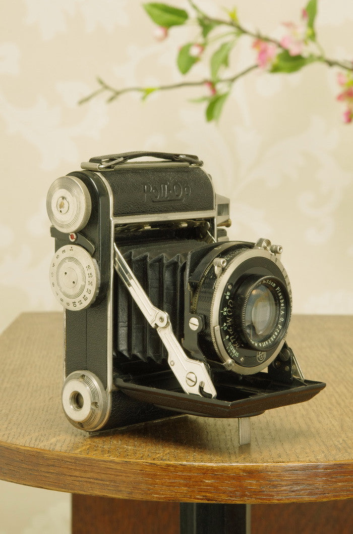 1939 PLAUBEL ROLL-OP! 6x4.5 COUPLED RANGEFINDER CAMERA. CLA’d, Freshly Serviced! - Plaubel- Petrakla Classic Cameras