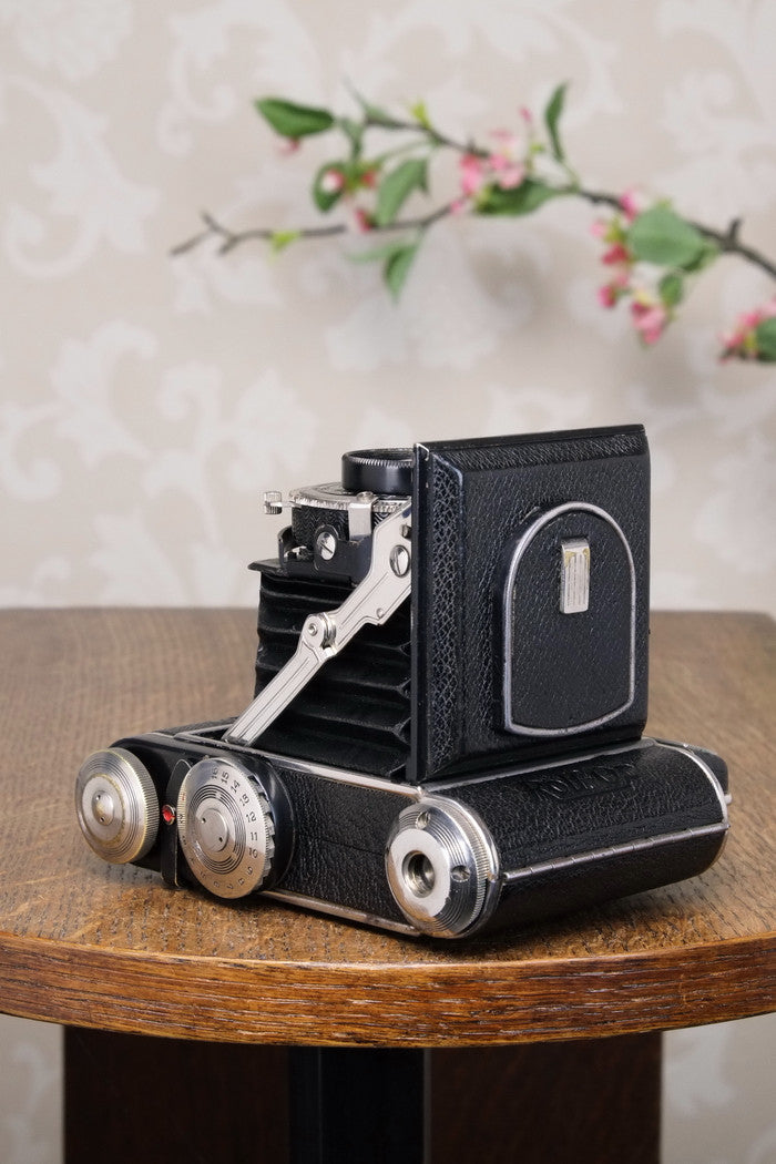 Excellent! 1939 PLAUBEL ROLL-OP! 6x4.5 COUPLED RANGEFINDER CAMERA. Freshly Serviced! - Plaubel- Petrakla Classic Cameras