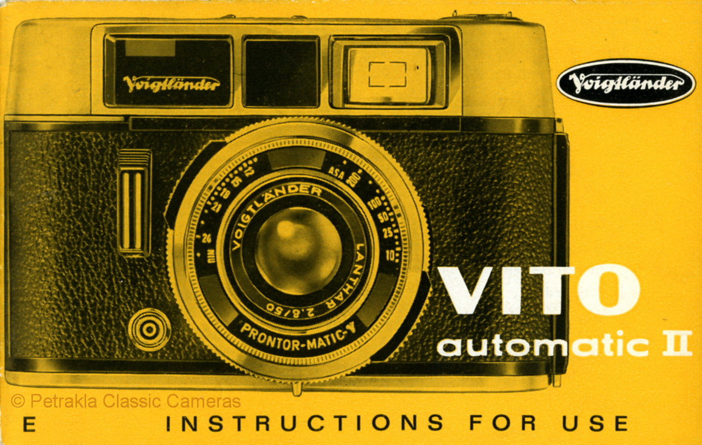 Voigtlander Vito Automatic II, Instructions for use. PDF DOWNLOAD! - Voigtlander- Petrakla Classic Cameras