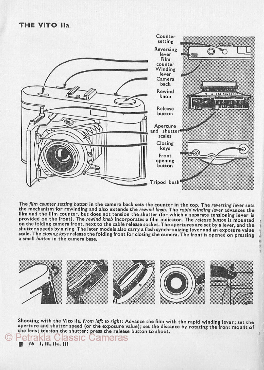 Voigtlander Vito Guide, 90 pages. (Automatic, B, BL, BR, C, CD, CL, CLR, I, II, IIa, III). PDF DOWNLOAD! - Voigtlander- Petrakla Classic Cameras