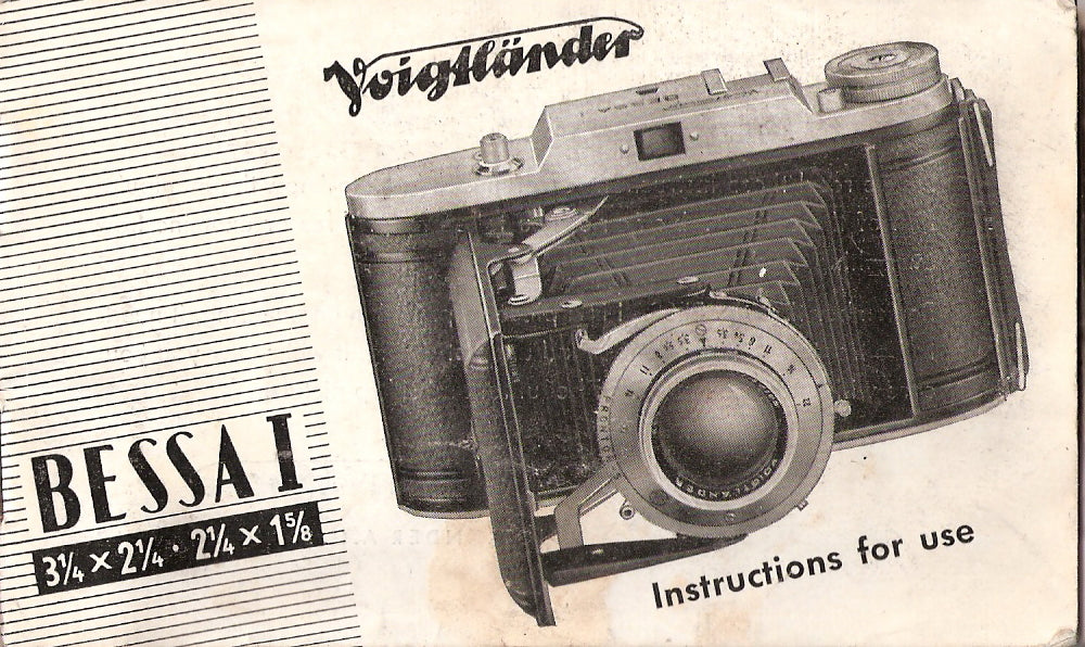 Voigtlander Bessa I Instruction book (original). Free Shipping! - Voigtlander- Petrakla Classic Cameras