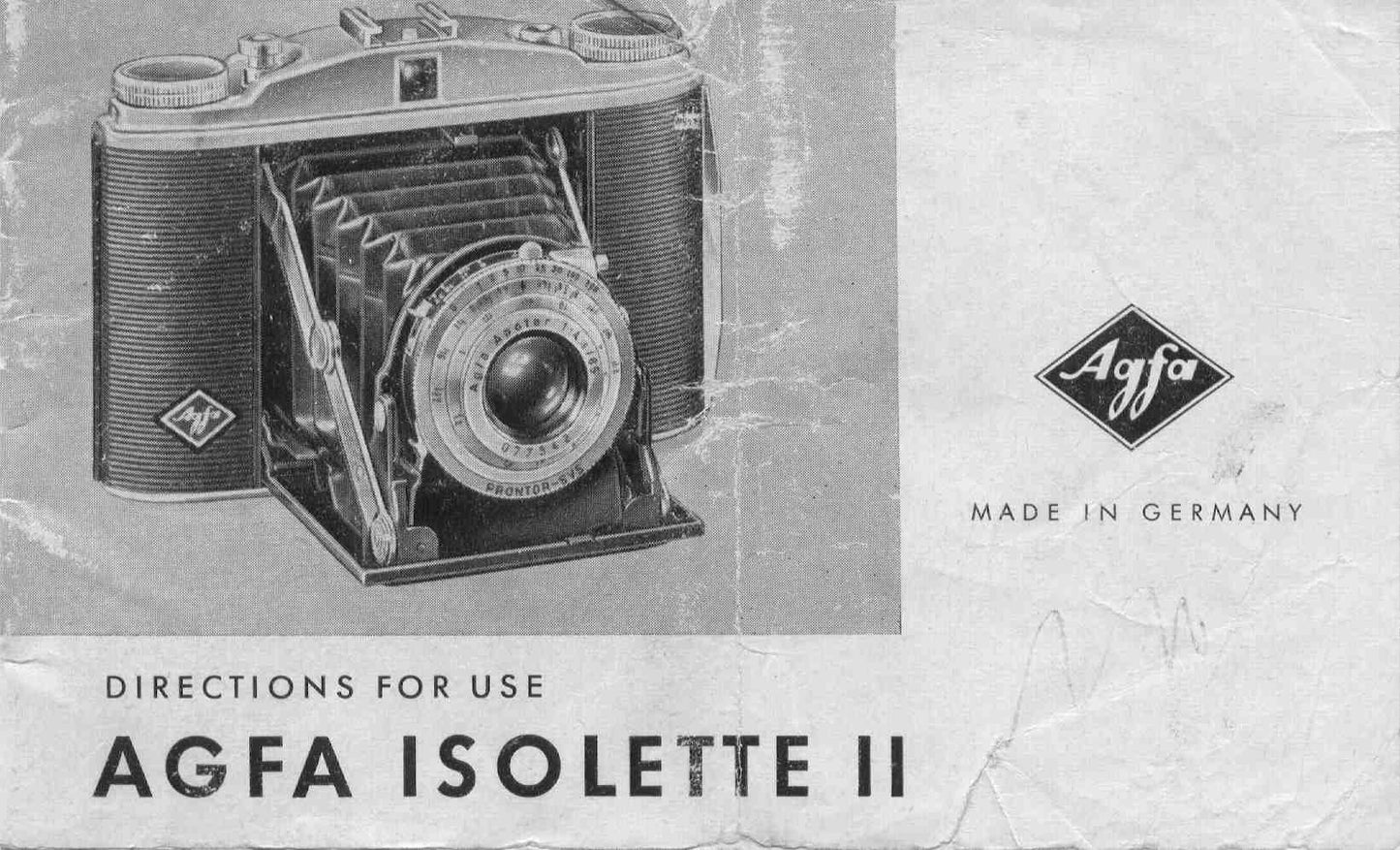 Agfa Isolette II, Directions for use. - Agfa- Petrakla Classic Cameras